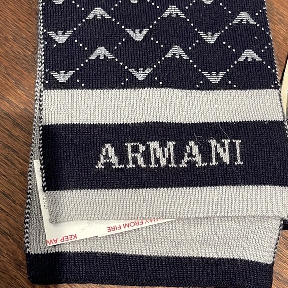 Armani Baby Navy Hat and Scarf Set - Picture 5 of 7